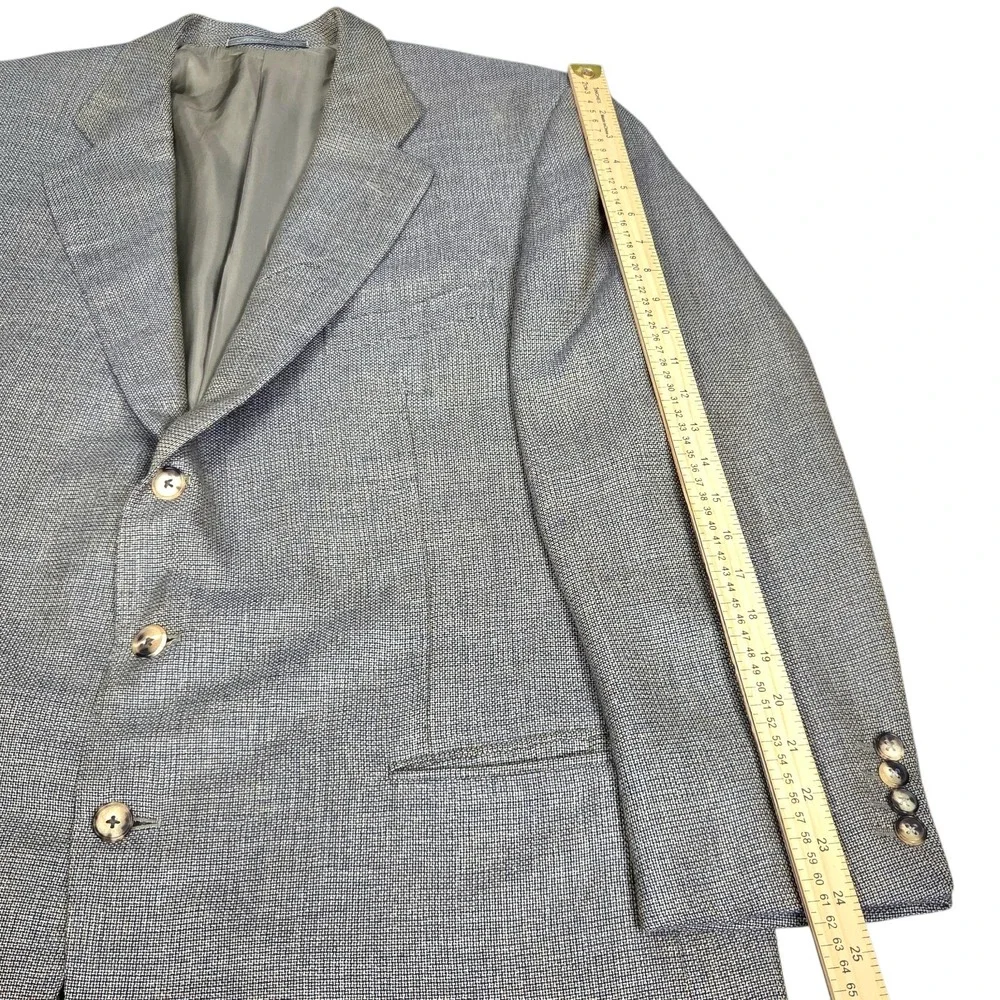 Vtg Ermenegildo‎ Zegna Neiman Marcus Blazer Jacket Cashmere 50L Blue Gold Gray
